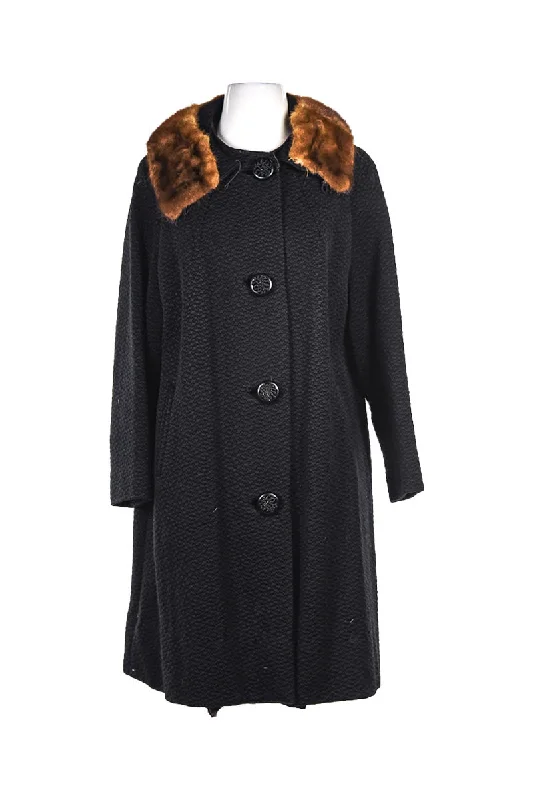 Black Coat with fur collar Suede Jacket Faux Fur Jacket Puffer Jacket