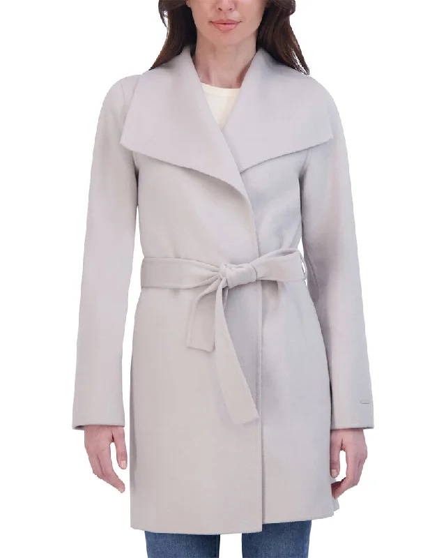 Tahari Double Face Wool-Blend Coat A-Line Ball Gown Mermaid