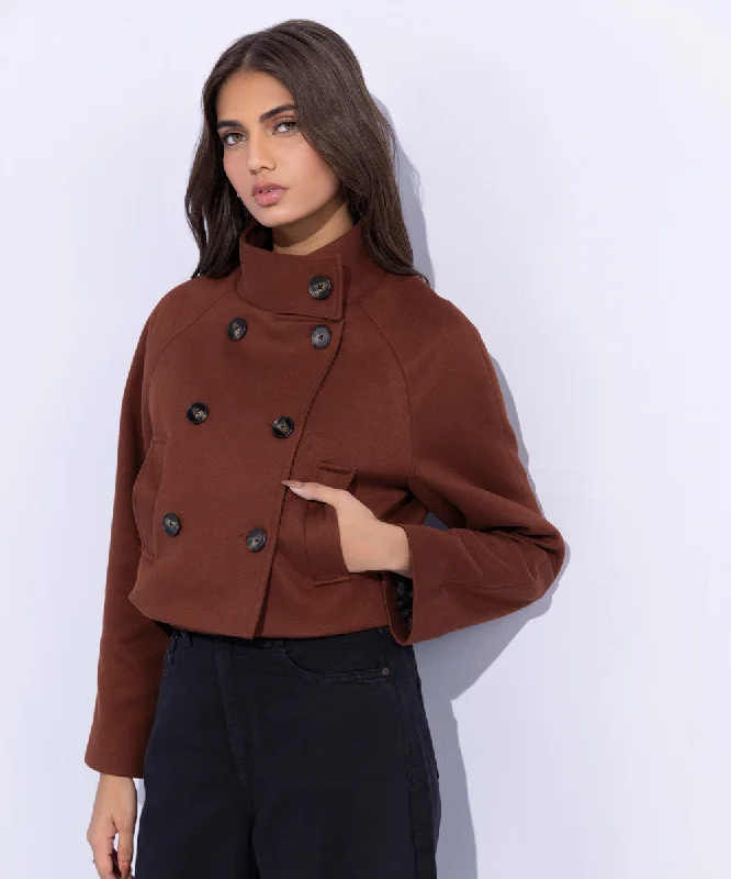 Cropped Double-Breasted Coat Suede Jacket Faux Fur Jacket Puffer Jacket