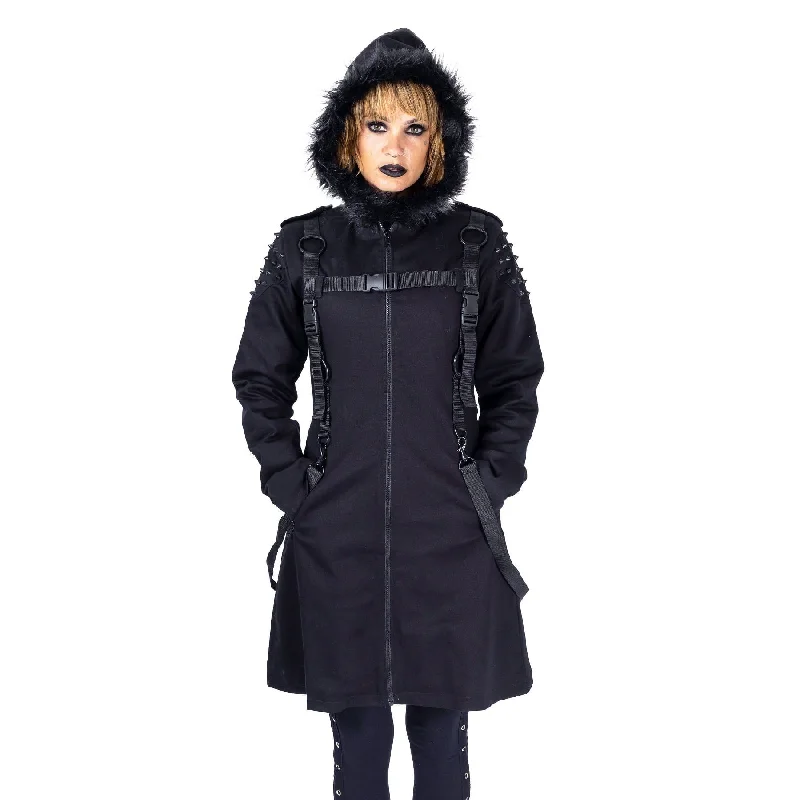 ASURA COAT - BLACK Faux Fur Real Fur Shearling