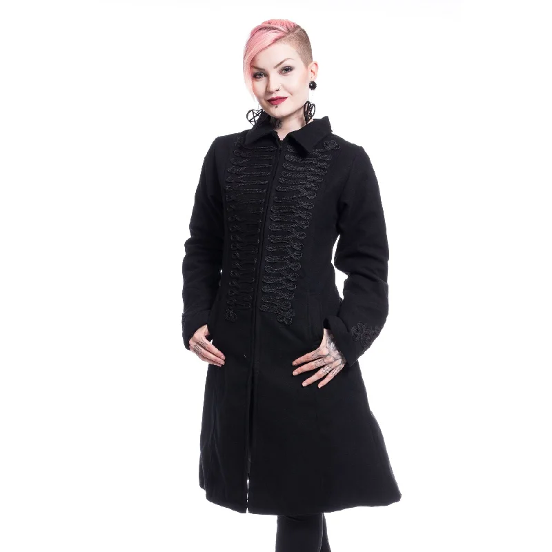 NIGHT PARADE COAT - BLACK Bodycon Sheath Shift