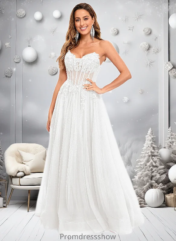 Moira Ball-Gown/Princess V-Neck Floor-Length Tulle Prom Dresses With Sequins Appliques Lace STKP0025837 Moira Ball-Gown/Princess V-Neck Floor-Length Tulle Prom Dresses With Sequins Appliques Lace STKP0025837