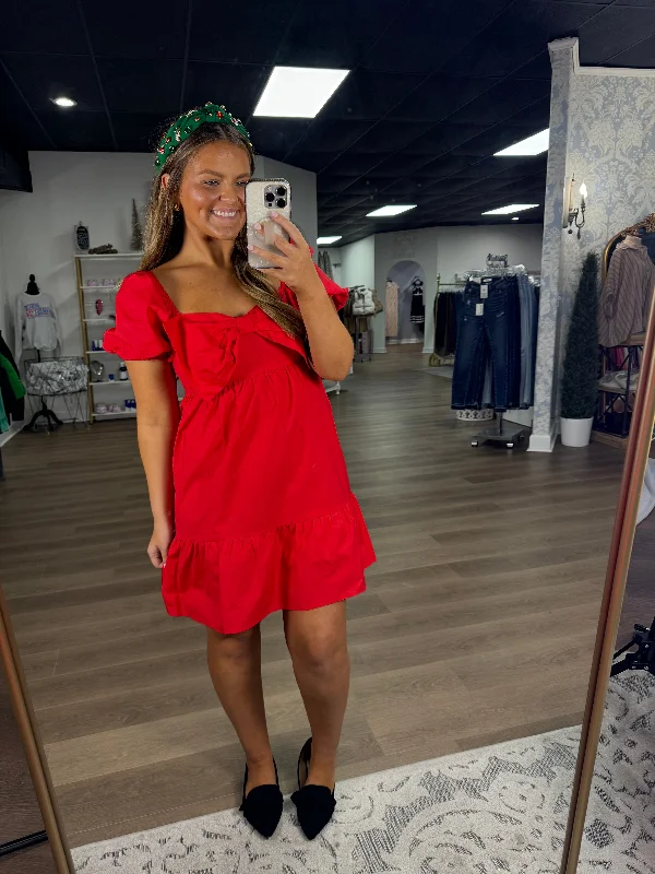 Red sweetheart dress