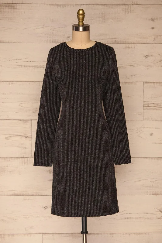 Lancut | Long Sleeve Ribbed Dress