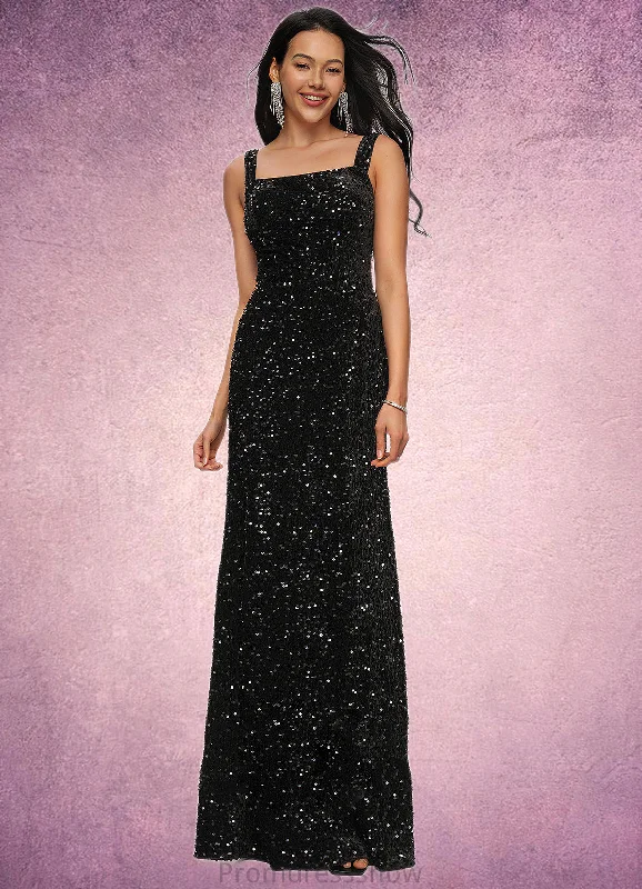 Regina Sheath/Column Scoop Floor-Length Sequin Prom Dresses STKP0022228