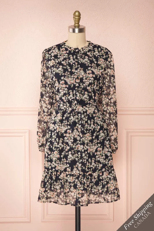 Leanne | Long Sleeve Floral Dress