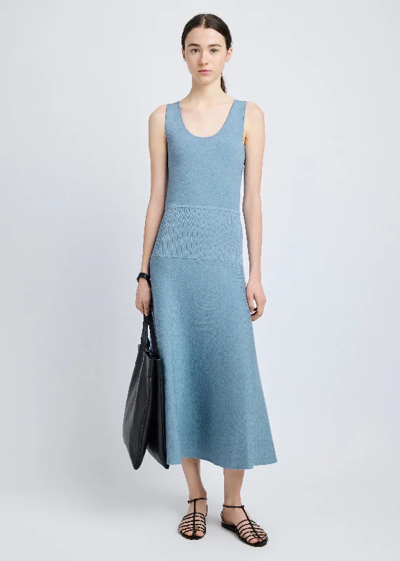 Lucia Dress in Souffle Knit (Lark Blue)