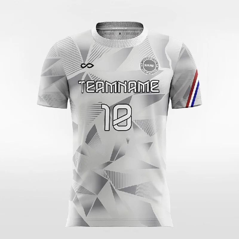3D Geometry - Women Custom Soccer Jerseys Design Grey Cotton Jersey Tee