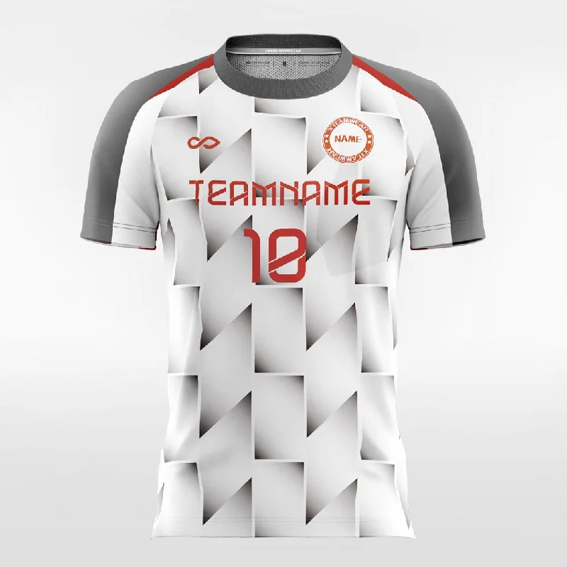 3D Graphic - Women Custom Soccer Jerseys Design Grey Pure White Jersey Tee