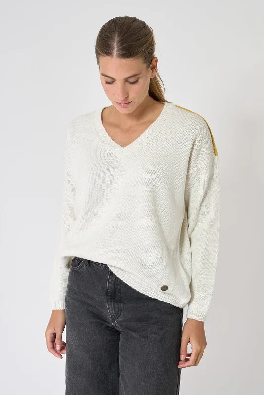 Jersey de punto oversized cuello pico Summer Jersey Tee