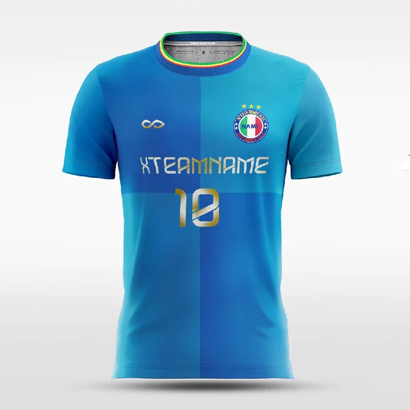Blue Split - Women Custom Soccer Jerseys Design Color Block Patterned Jersey Tee