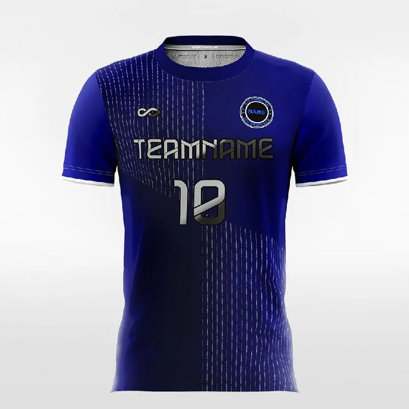 Blue Stripe - Women Custom Soccer Jerseys Design Color Block Warm Jersey Shirt