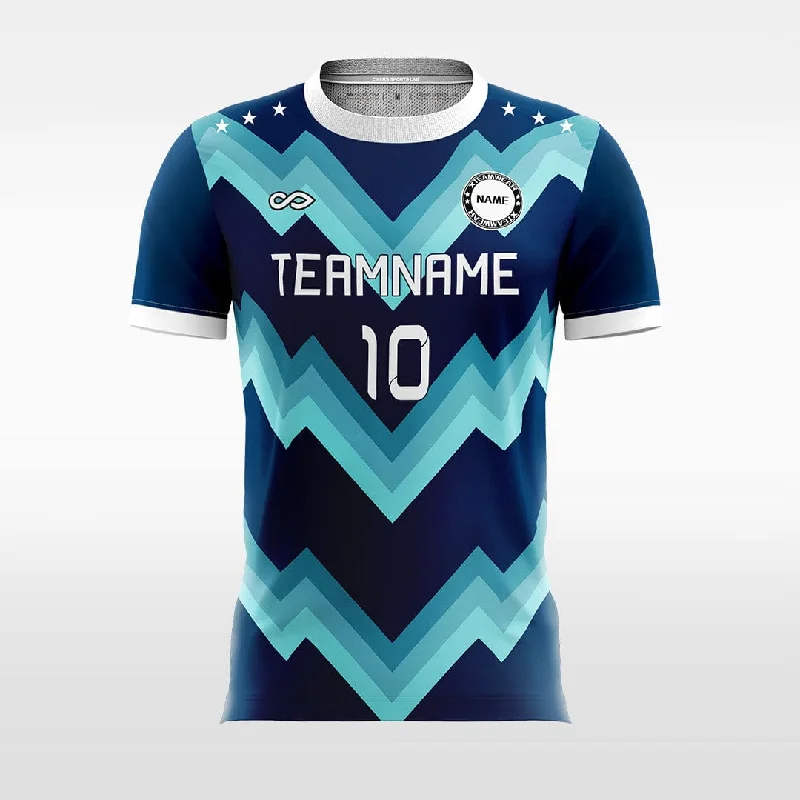 Classic Chevron - Women Custom Soccer Jerseys Design Navy Blue Long Sleeve Jersey Tee