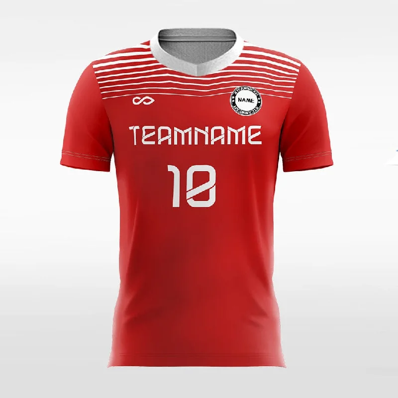 Cool Stripe - Women Custom Soccer Jerseys Design Red Emerald Green Jersey Tee