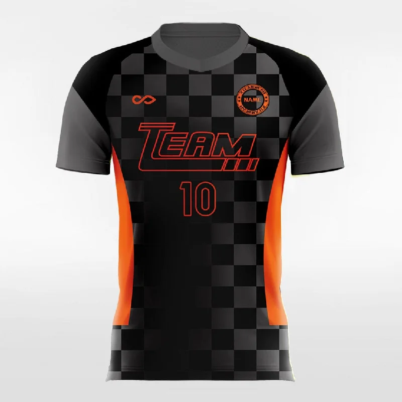 Gradient Plaid - Custom Women Soccer Jerseys Design Black Festive Jersey Tee