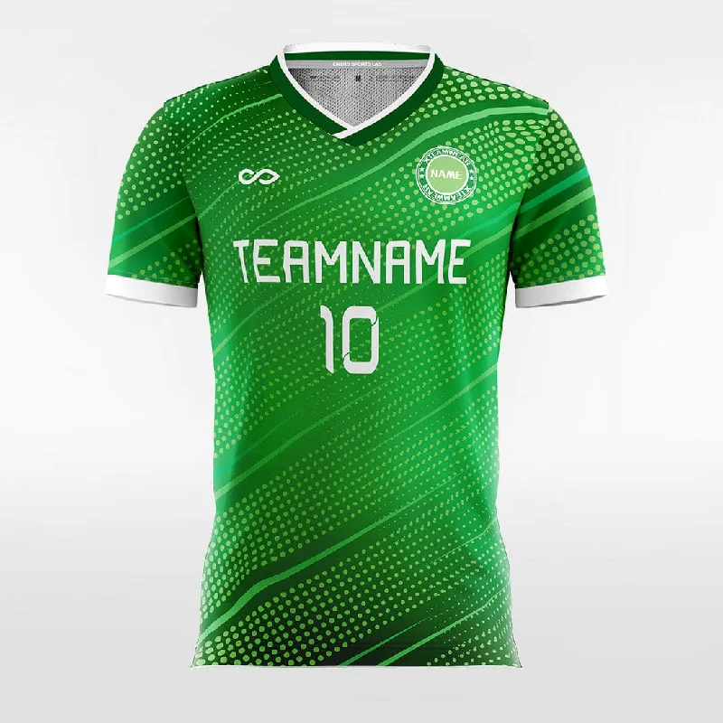 Retro Polka Dots - Custom Womens Soccer Jerseys Design Green Seasonal Jersey Tee