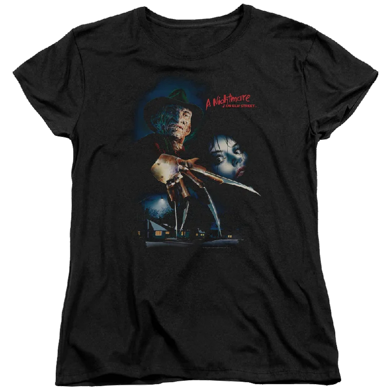 A Nightmare on Elm Street Elm Street Poster - Women's T-Shirt Mesh Fabric Canvas Fabric Denim Fabric