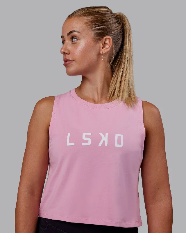 Agile FLXCotton Tank - Bubblegum-White essential tank top