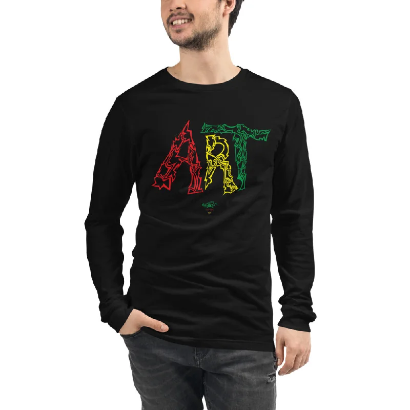 ART - Unisex Long Sleeve Tee Satin Blend Silk Blend Wool Blend