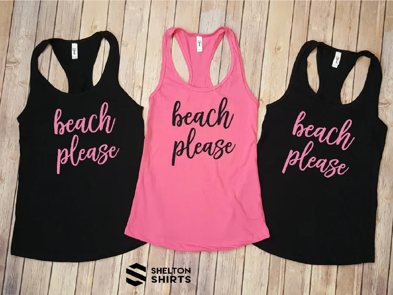 Beach Please Cute Summer Racerback Tank Top casual tank top