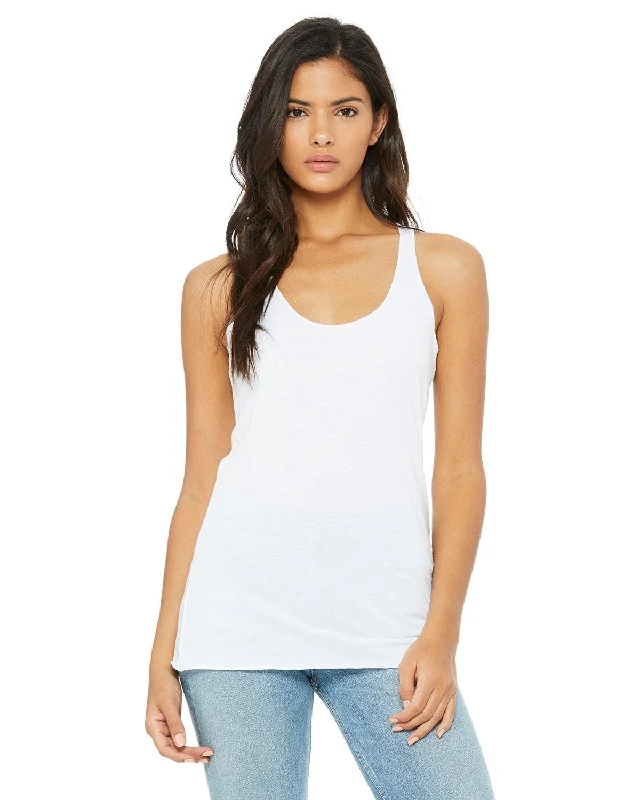 Bella+Canvas Ladies Triblend Racerback Tank | Solid Wht Trblnd coral tank top