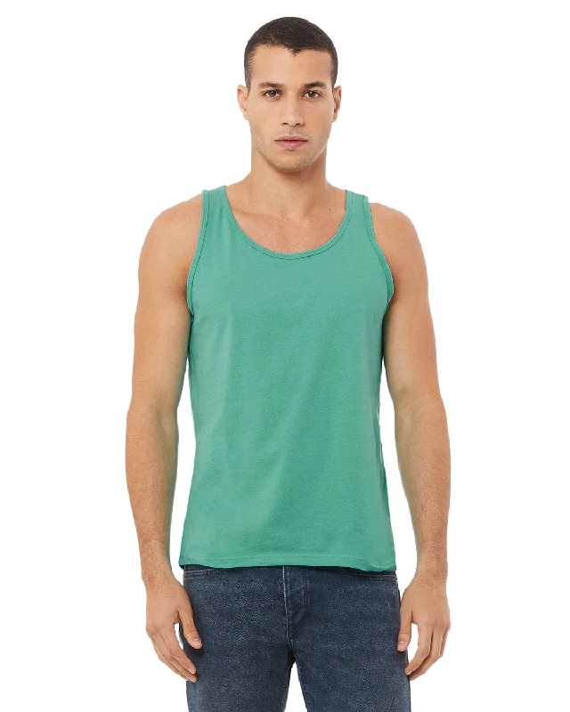 Bella+Canvas Unisex Jersey Tank | Teal floral tank top