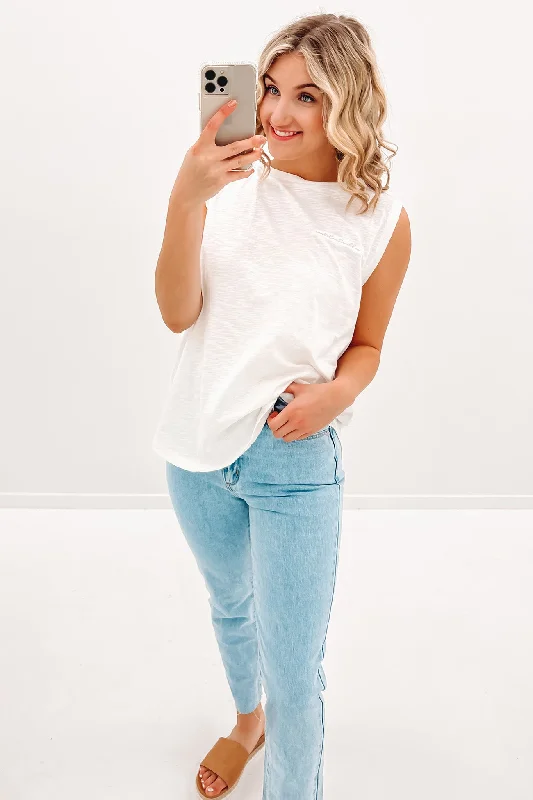 Billie Tank White relaxed fit tank