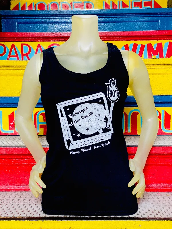 Tank - Burlesque At Beach navy tank top