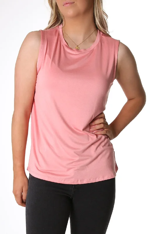 Capri Tank Salmon Pink floral tank top