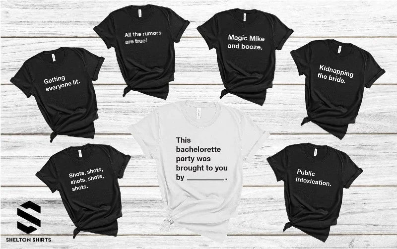 Funny Group Bachelorette Party T-Shirts - Black and White Lace Blend Ribbed Blend Corduroy Blend Funny Group Bachelorette Party T-Shirts - Black and White Lace Blend Ribbed Blend Corduroy Blend