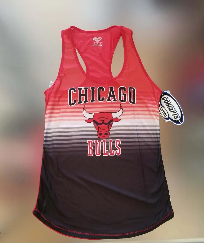 Chicago Bulls Women's Red Striped Racer Back Tank Top yoga tank top