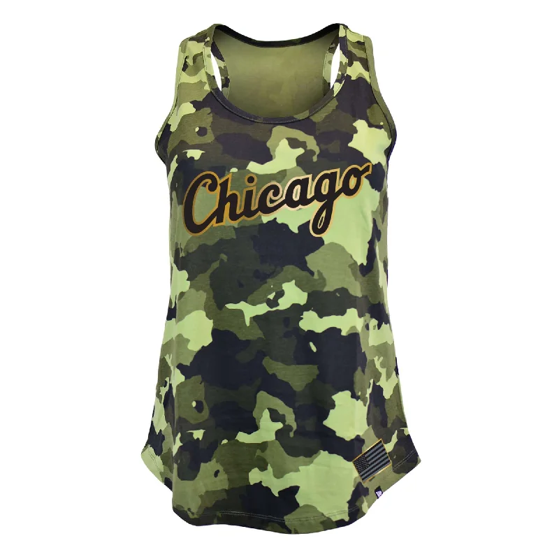 Chicago White Sox Women's Armed Forces Day Racer Back Tank Top cutout tank top