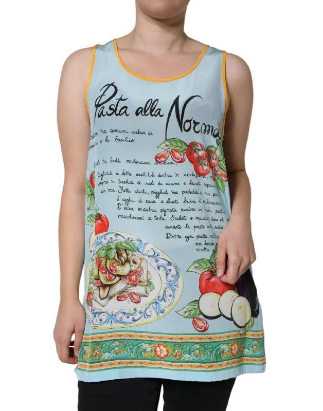 Dolce & Gabbana Multicolor Pasta Alla Norma Print Tank Top flirty tank top