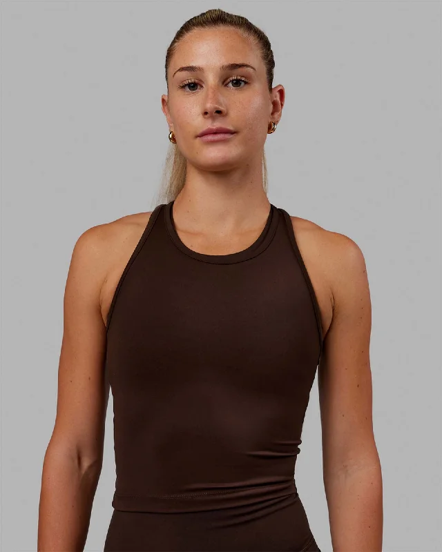 Flow Racerback Tank - Dark Chocolate flowy tank top