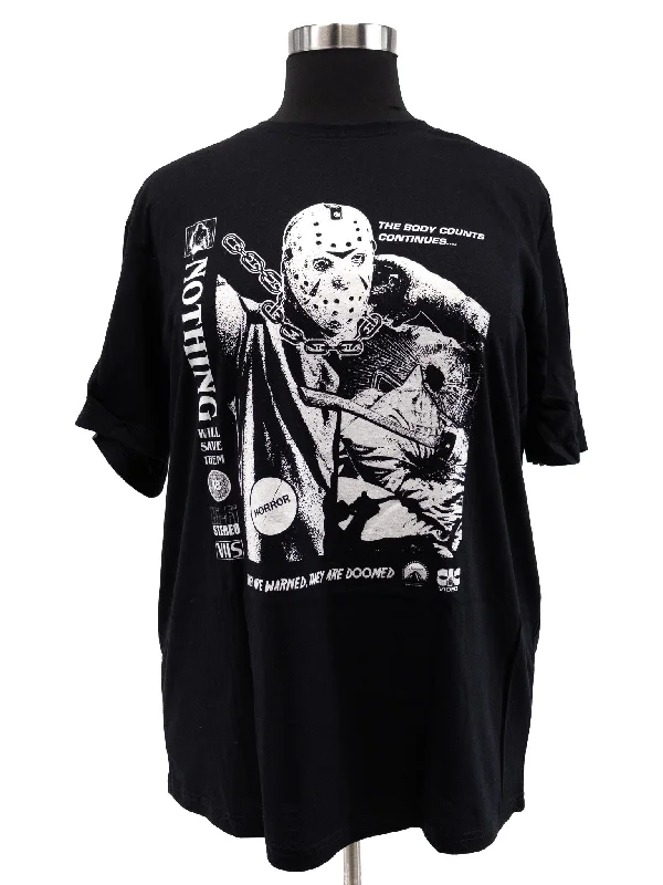 Friday the 13th VHS T-shirt Notch Collar Peter Pan Collar Cowl Neck