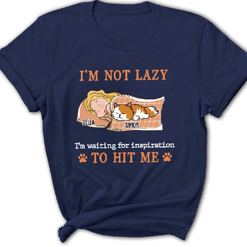 I'm Not Lazy - Personalized Custom Women's T-shirt Mesh Canvas Denim