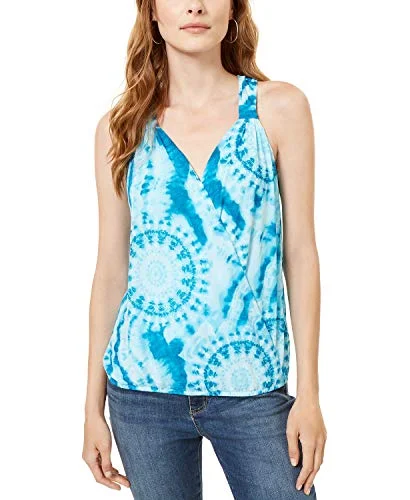 INC Printed Surplice Tank Top trendy tank top