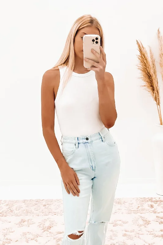 Jaida Tank White halter tank top