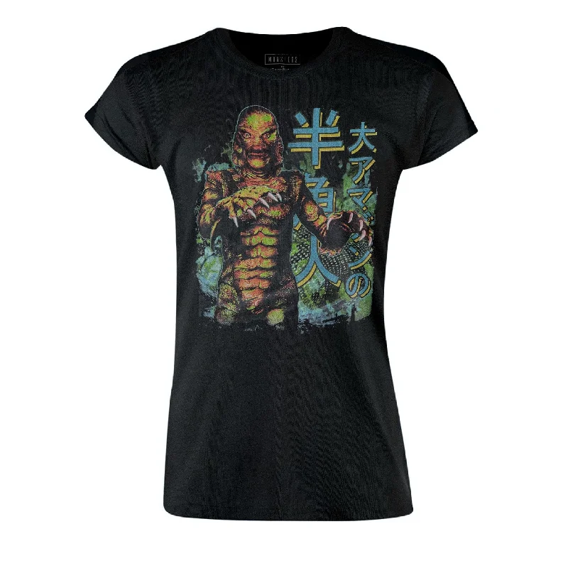 Japanese Creature from the Black Lagoon Women's Tee Oversized T-Shirt Spandex breathable