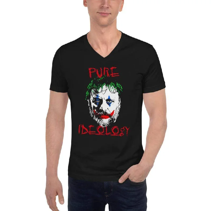 Joker Philosophers - Zizek: Pure Ideology - Unisex V-Neck T-Shirt Print Jacquard Patchwork