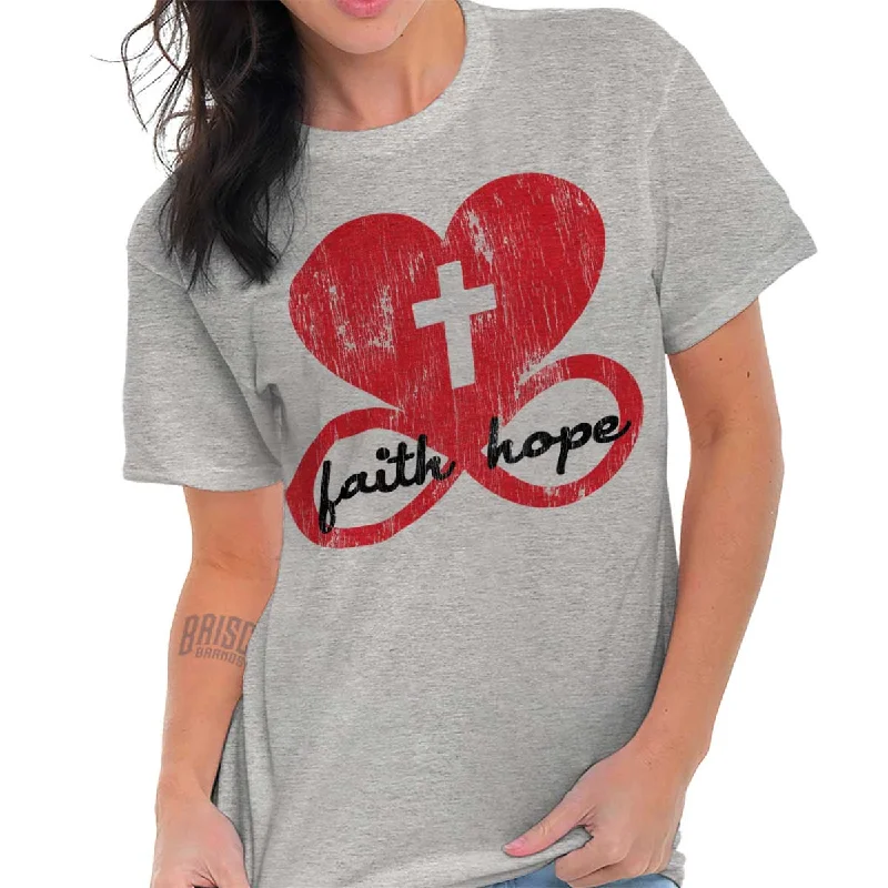 Faith Hope T Shirt Welt Pockets Slit Pockets Flap Pockets