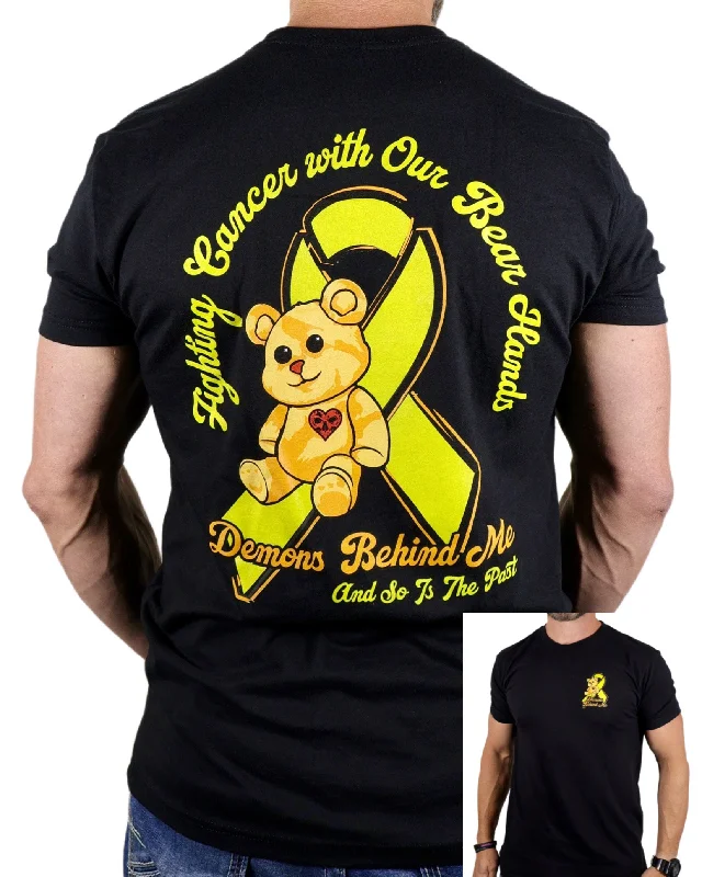 Unisex Fighting Cancer Teddy Bear Tee - All Proceeds to Families in Need Print Jacquard Patchwork Unisex Fighting Cancer Teddy Bear Tee - All Proceeds to Families in Need Print Jacquard Patchwork