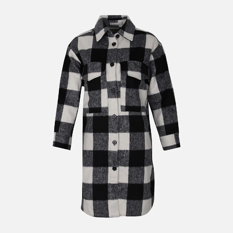 LADIES CHECKED OVERSHIRT Layered Multi-layer Single Layer