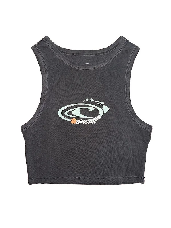 O'NEILL HAWAII ARCHIVE WOMENS TANK - BLACK vibrant tank top