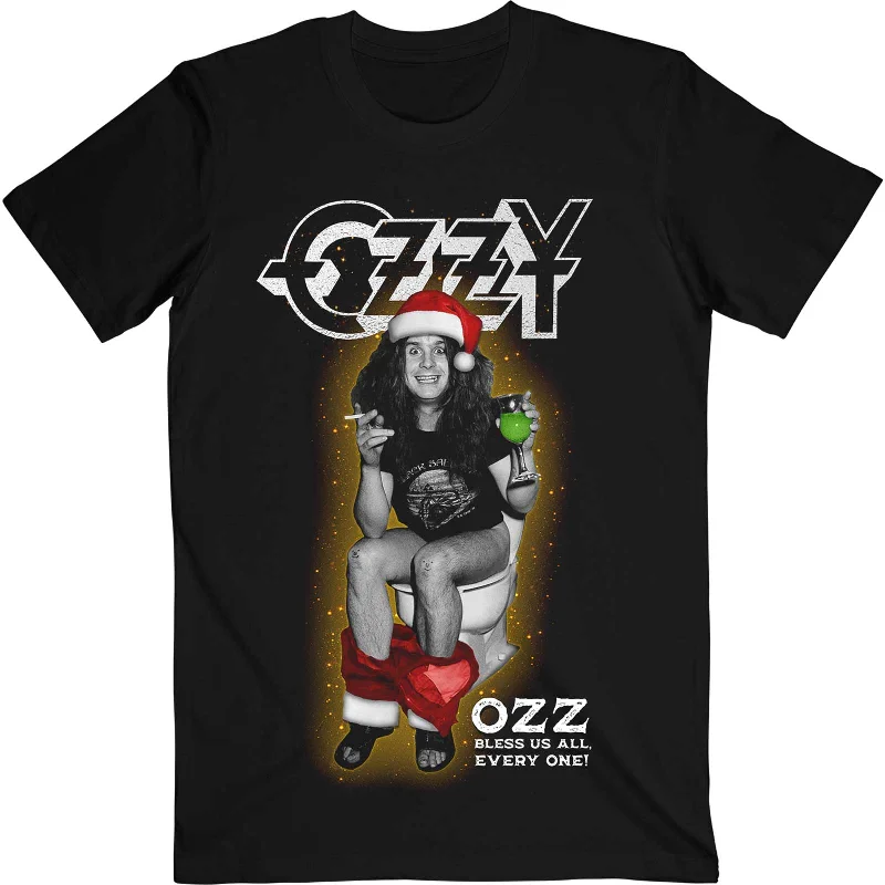 OZZY OSBOURNE Attractive T-Shirt, Ozz Bless Us All Mesh Blend Leather Blend Suede Blend OZZY OSBOURNE Attractive T-Shirt, Ozz Bless Us All Mesh Blend Leather Blend Suede Blend
