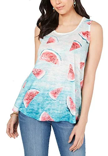 Petite Graphic Print Swing Tank Top seamless tank top