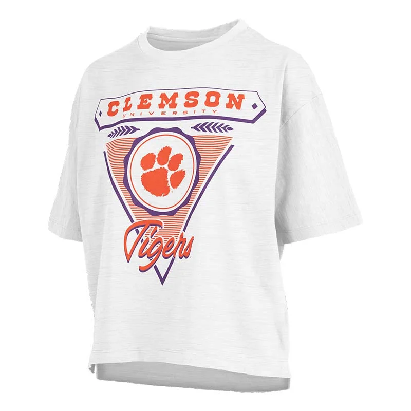 Clemson Motley Crew Tucumcari Waistline Short Sleeve T-Shirt Graphic T-Shirt Round Neck Polyester