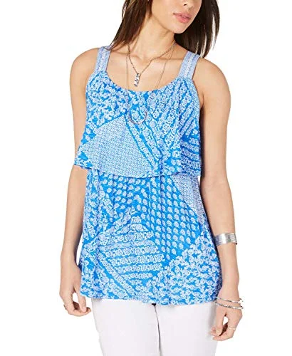 Printed Flounce Tank Top workout tank top