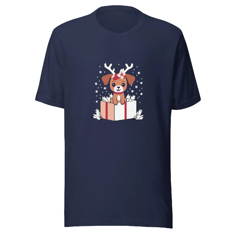 Puppy Surprise Christmas Graphic Women Staple Eco T-Shirt Thin T-Shirt Open Front Quick Dry Puppy Surprise Christmas Graphic Women Staple Eco T-Shirt Thin T-Shirt Open Front Quick Dry