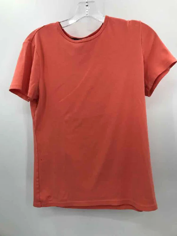 Pre-Owned Ralph Lauren Orange Size Large T-shirt Ribbed Striped Patterned